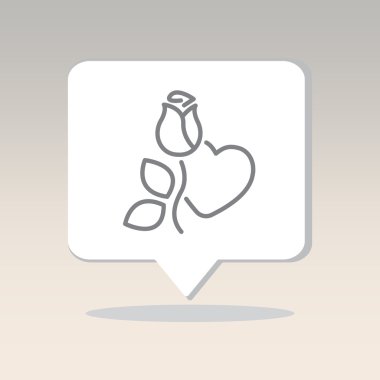 Gül ve kalp simgesi