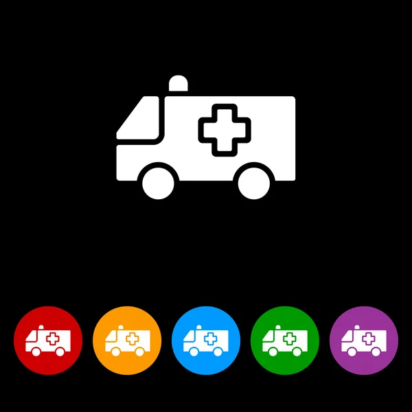 Ambulans araba simgesi — Stok Vektör