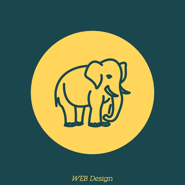 Wild Elephant icon — Stock Vector