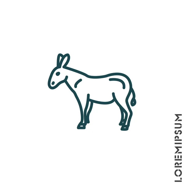 Burro, icono del ganado — Vector de stock