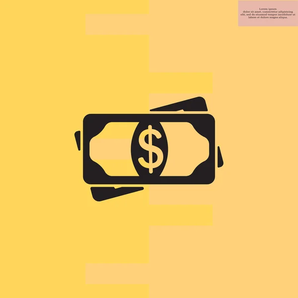 Flat icon of dollar money — Stock Vector