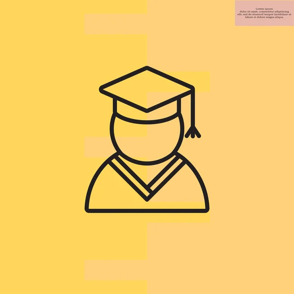 Icono de la tapa de graduación negro simple — Vector de stock