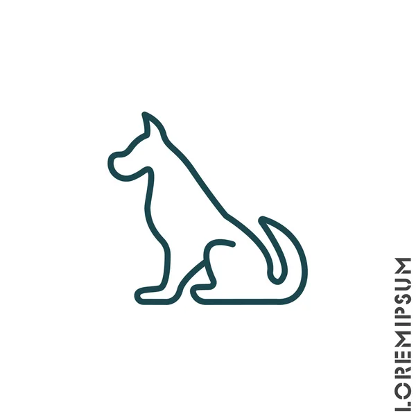 Silueta del icono del perro — Vector de stock