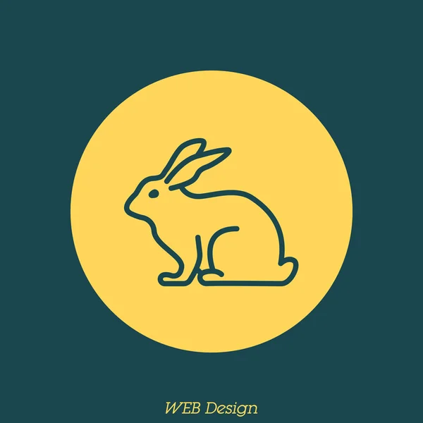 Conejo, icono animal — Vector de stock