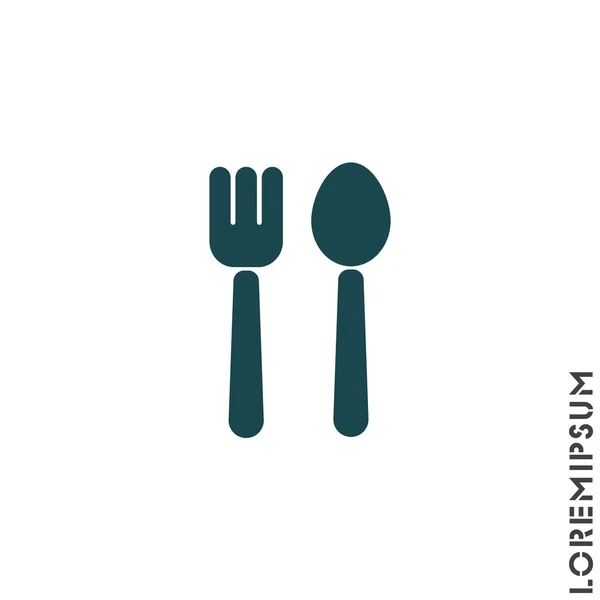 Vork en Spoon pictogram — Stockvector