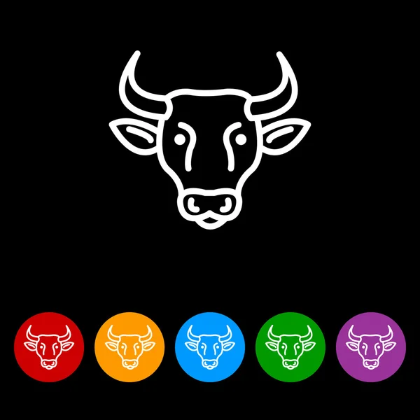 Vache, icône du bétail — Image vectorielle