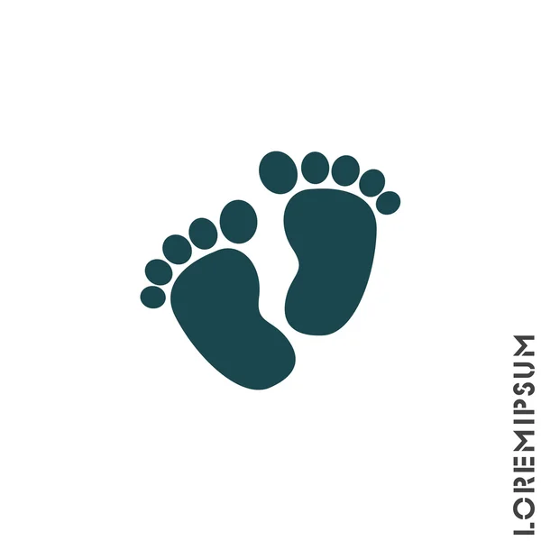 Child two Footprints — Stock Vector