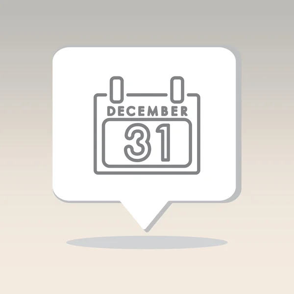 Calendario con el icono de la fecha de año nuevo — Vector de stock