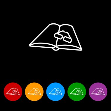 Gözlük ve kitap simgesi