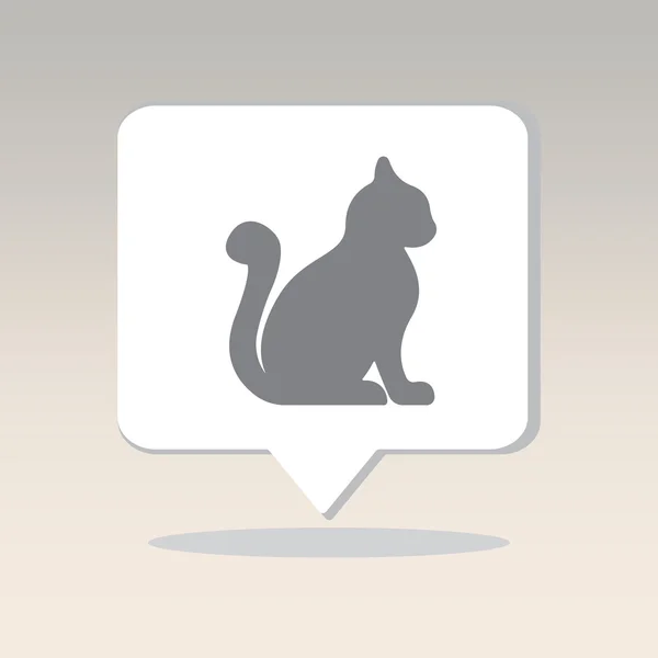 Silhouette der Katzenikone — Stockvektor