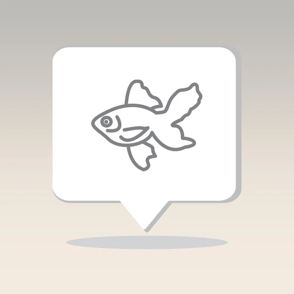 Icono de línea web. Pescado dorado . — Vector de stock