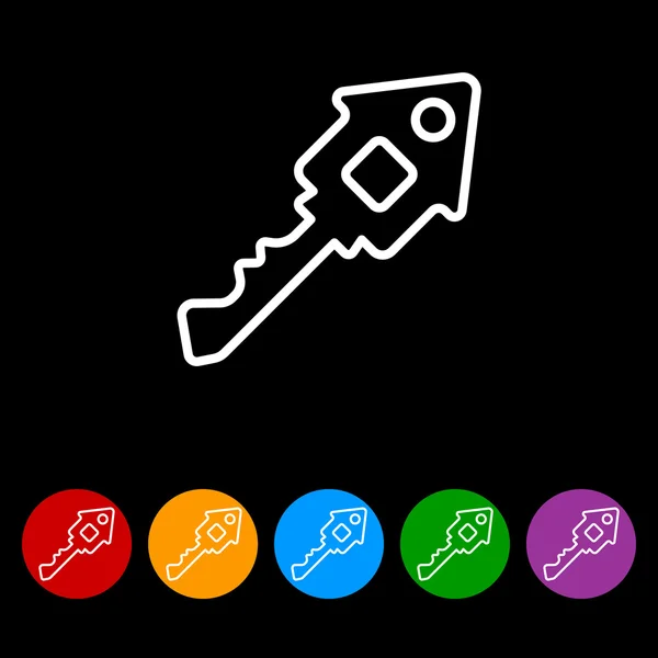 Eenvoudige sleutel-pictogram — Stockvector
