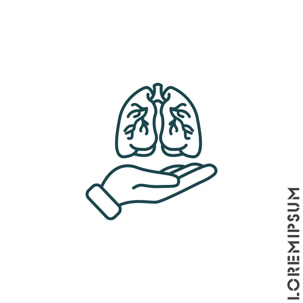 Легені в руці людини — стоковий вектор