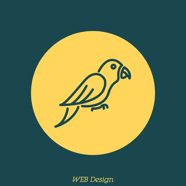 Icono de línea web. Loro . — Vector de stock