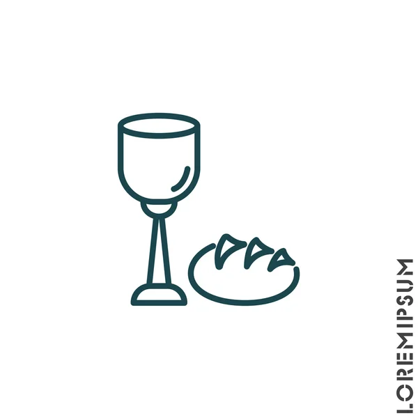 Ícone de pão e vinho — Vetor de Stock