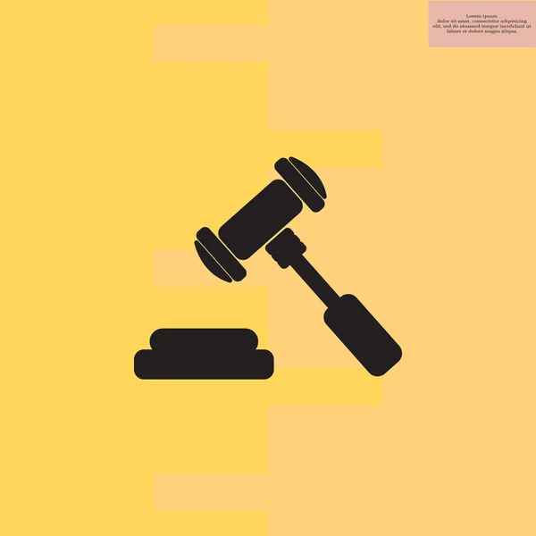 Juge ou vente aux enchères icône marteau — Image vectorielle