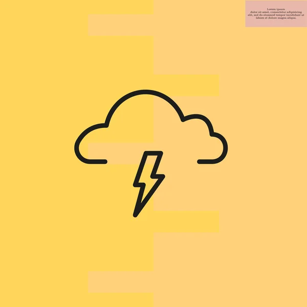 Nuage avec icône orage — Image vectorielle
