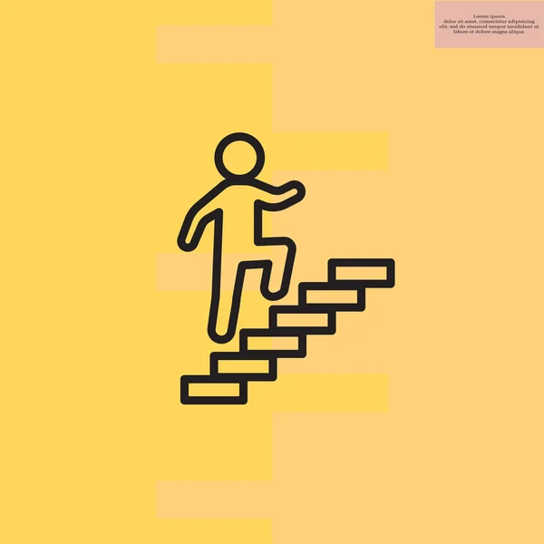 階段を上って歩いて男 — ストックベクタ