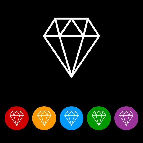 Icono de diamante simple — Vector de stock