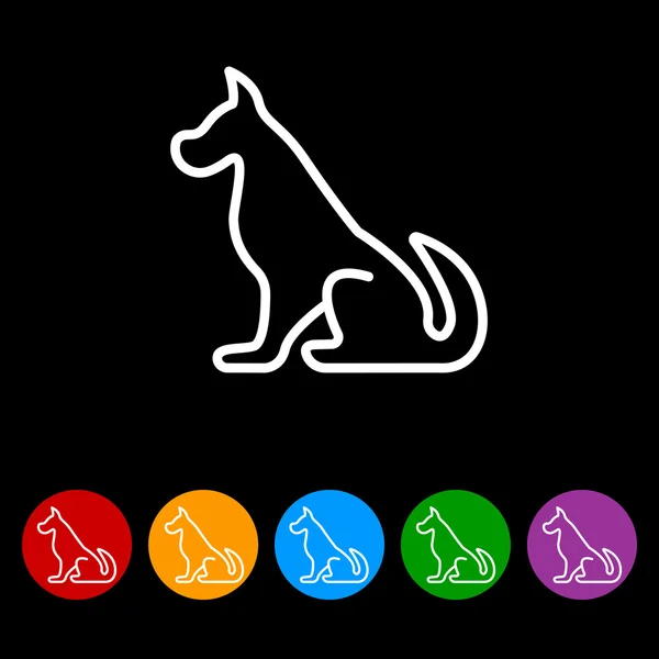 Silueta del icono del perro — Archivo Imágenes Vectoriales