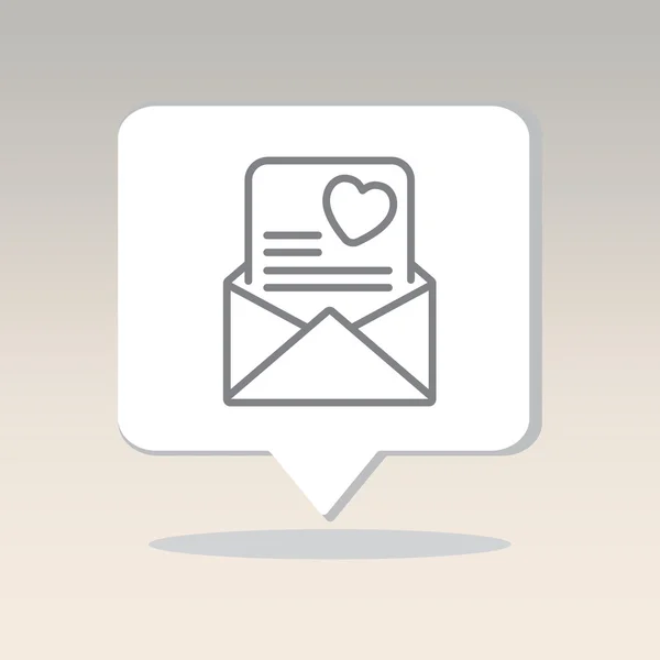 Web line icon. Love Letter. — Stock Vector
