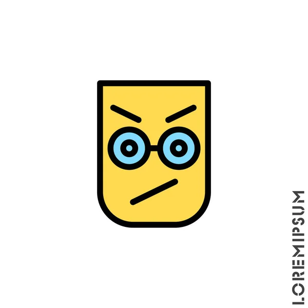 Vetor Ícone Cor Irritado Furious Face Emoticon Icon Ilustração Vetorial — Vetor de Stock