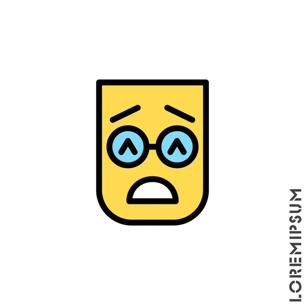 Sad Give Up Tired color Emoticon Icon Vector Illustration. Style. Very Sad Cry Stressful Emoticon Icon Vector Illustration. Outline Style.