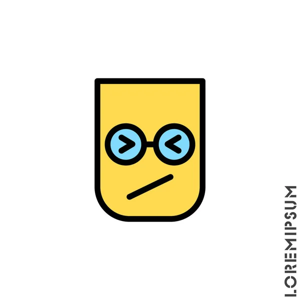 Angry and Holding Temper color Emoticon Icon Vector Illustration. Style. Confounded Emoji (Emoticon) Icon / Vector - Stroke Design