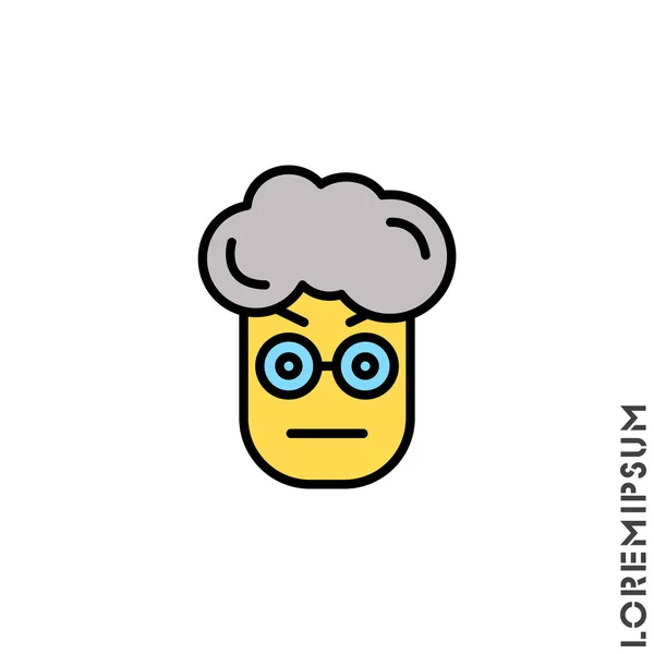 Pensamento Confuso Emoticon Menino Amarelo Homem Ícone Vector Ilustração Estilo — Vetor de Stock