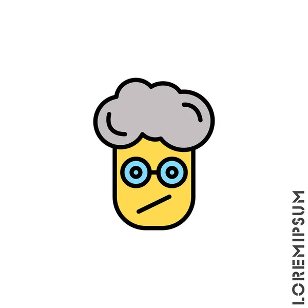 Emoticon Amarelo Triste Confuso Homem Ícone Vector Ilustração Estilo — Vetor de Stock