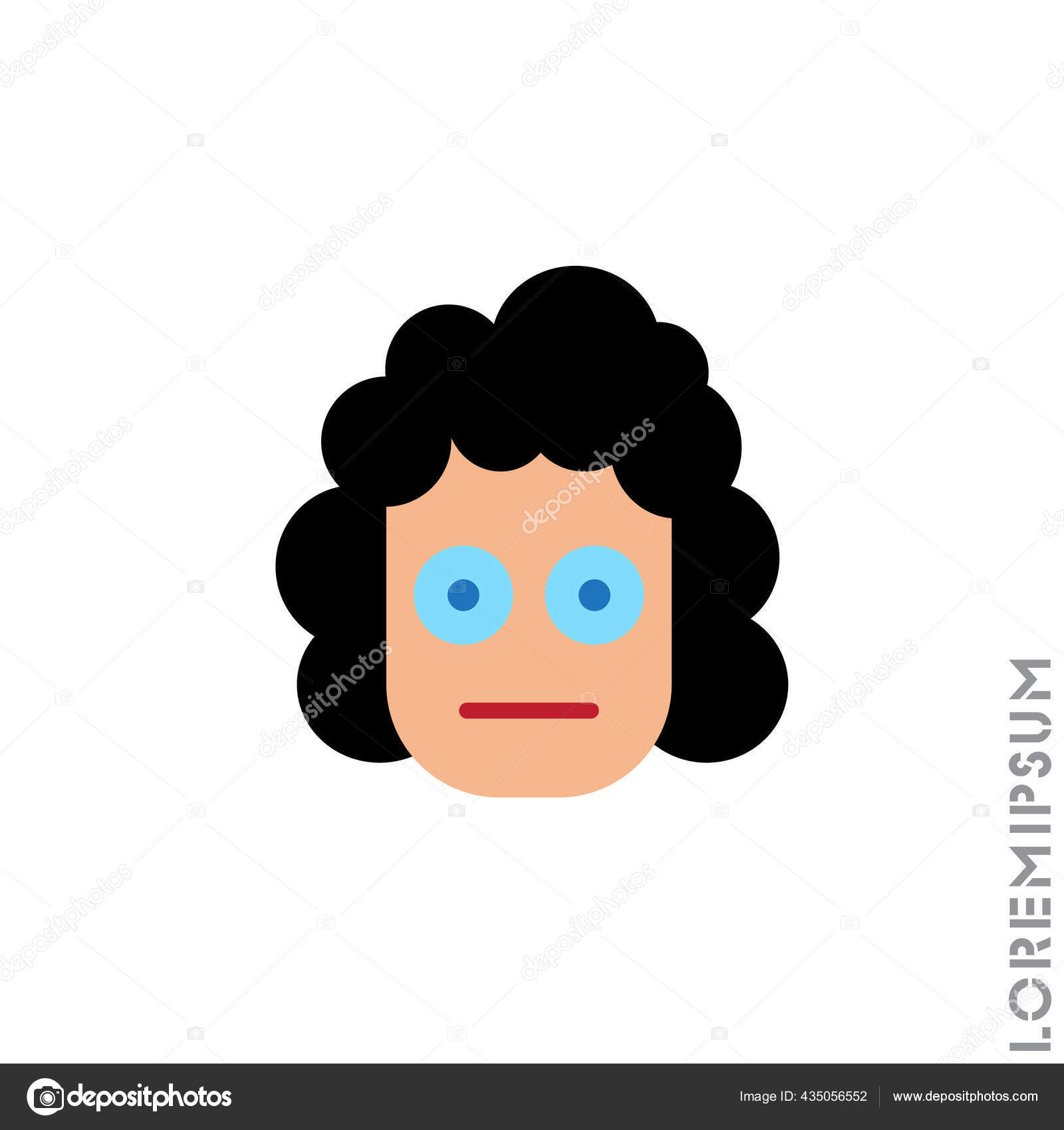 Linda e simples emoticon de desenho animado emoji menina ou mulher