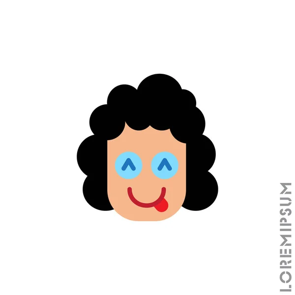 Chica Sonrisa Juguetona Mujer Icono Color Simple Vector Iconos Emoji — Archivo Imágenes Vectoriales