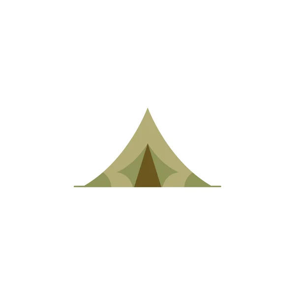 Camping Tourist Tent Vetor Cores Sinal Simples Logotipo — Vetor de Stock