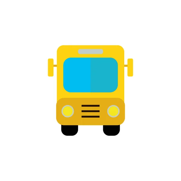 Ícone Cor Escola Amarelo Ônibus Sinal Simples Logotipo Sinal Autocarro — Vetor de Stock