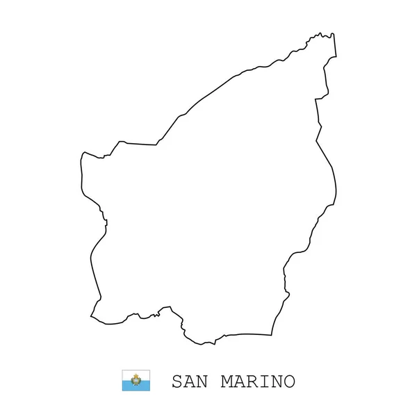 Σαν Μαρίνο Γραμμή Χάρτη Γραμμικό Λεπτό Διανυσματικό Απλό Περίγραμμα Και — Φωτογραφία Αρχείου