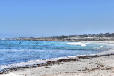 Sahil kaldırımı İspanyol Körfezi 'ndeki halkalar Pebble Sahili Kaliforniya