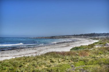 Sahil kaldırımı İspanyol Körfezi 'ndeki halkalar Pebble Sahili Kaliforniya