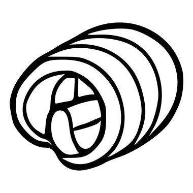 Monochrome vector illustration of a stylized milk churn with swirling lines, representing freshness and dairy production.