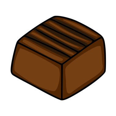 A simple, clean vector illustration of a single chocolate truffle with a textured top, isolated on a white background.
