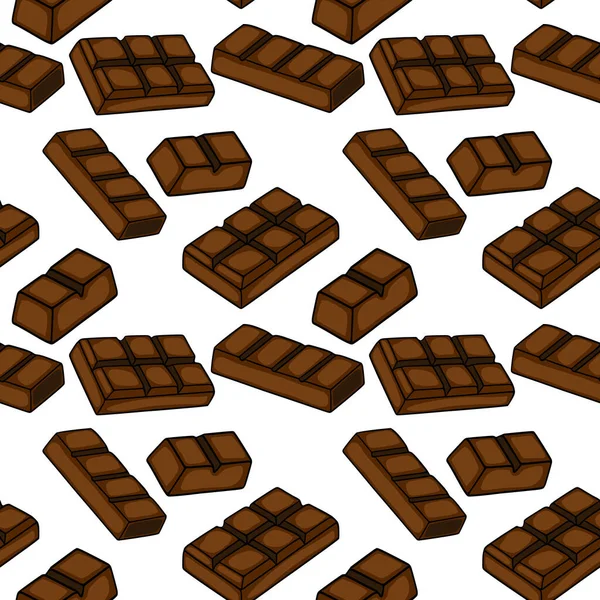 Seamless vector pattern of assorted chocolate bars with a rich brown hue and crisp detailing, perfect for confectionery branding.