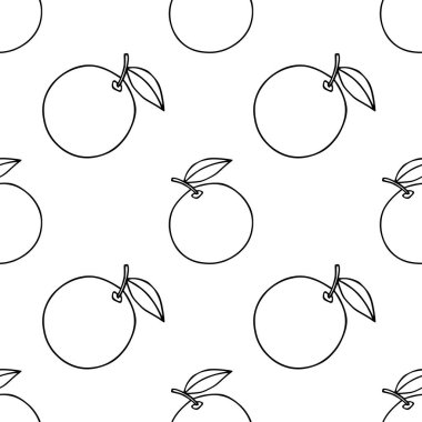 Beyaz arka planda yaprakları olan, yiyeceklerle ilgili tasarımlar ve ambalajlar için ideal minimalist mandalina deseni..