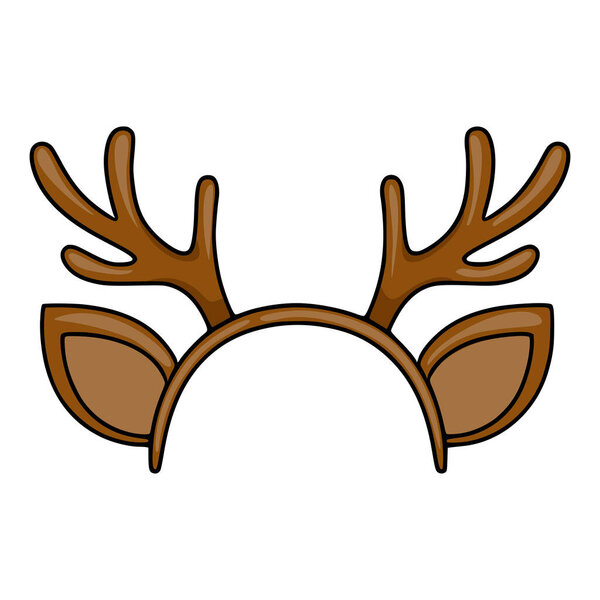 Очаровательная векторная иллюстрация оленьих рогов с большими выразительными ушами, идеально подходит для праздничных или причудливых дизайнов.