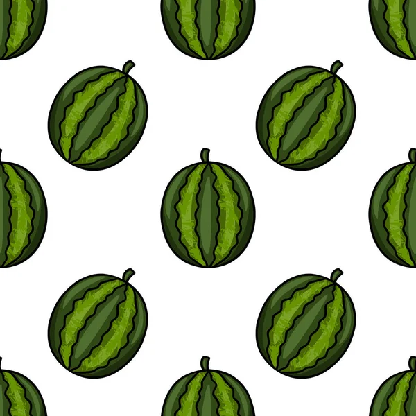 Sivri yeşil çizgili biçimlendirilmiş karpuzlar ve temiz beyaz bir arkaplana karşı tekrar eden çapraz bir şebekeye sahip desenli hamur etkisi içeren kusursuz bir vektör deseni..
