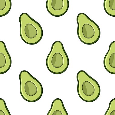 Koyu yeşil çizgileri ve açık yeşil eti olan kusursuz vektör deseni taze ve sağlıklı besin temalı bir arka plan oluşturuyor..