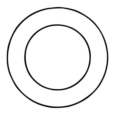 Minimalist siyah eşmerkezli daire vektör grafiği temiz beyaz arkaplan üzerinde, tasarım elemanları için ideal.