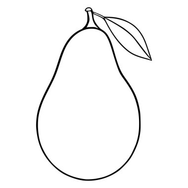 Tek yapraklı bir armudun basit vektör çizimi.