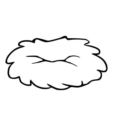 Basit, soyut ve ince iç hatları olan tüylü bir bulutun minimalist siyah ve beyaz vektör çizimi hafiflik ve basitlik hissi uyandırıyor..