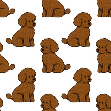 Çekici, pürüzsüz, kıvırcık kürklü sevimli kahverengi oyuncak kanişleri olan bir vektör deseni, temiz beyaz bir arka plana karşı basit ve stilize bir illüstrasyonla sunuluyor, kaprisli tekstil için mükemmel....