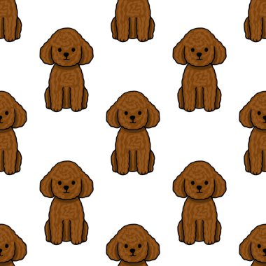 Sevimli, stilize kahverengi oyuncak kanişleri içeren kusursuz bir vektör deseni. Temiz beyaz bir arka plana karşı tekrarlanan bir düzende. Sevimli evcil hayvan temalı tasarımlar için mükemmel..