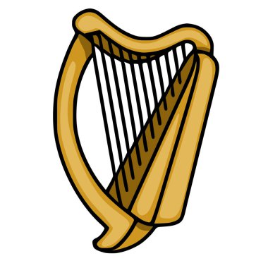 Altın Harp Vektörü İllüstrasyonu, İzole Müzik Aracı